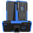 For Motorola Moto E7 Power Tire Texture Shockproof TPU+PC Protective Case with Holder(Blue) - 1