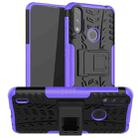 For Motorola Moto E7 Power Tire Texture Shockproof TPU+PC Protective Case with Holder(Purple) - 1