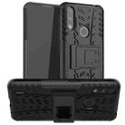 For Motorola Moto E7 Power Tire Texture Shockproof TPU+PC Protective Case with Holder(Black) - 1