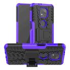 For Motorola Moto G Power (2021) Tire Texture Shockproof TPU+PC Protective Case with Holder(Purple) - 1