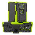 For Motorola Moto G Power (2021) Tire Texture Shockproof TPU+PC Protective Case with Holder(Green) - 1