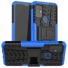 For Motorola Moto G30 Tire Texture Shockproof TPU+PC Protective Case with Holder(Blue) - 1