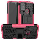 For Motorola Moto G30 Tire Texture Shockproof TPU+PC Protective Case with Holder(Pink) - 1