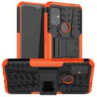 For Motorola Moto G30 Tire Texture Shockproof TPU+PC Protective Case with Holder(Orange) - 1