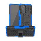 For Xiaomi Redmi K40 Tire Texture Shockproof TPU+PC Protective Case with Holder(Blue) - 1