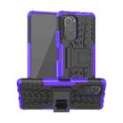 For Xiaomi Redmi K40 Tire Texture Shockproof TPU+PC Protective Case with Holder(Purple) - 1