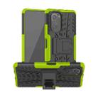 For Xiaomi Redmi K40 Tire Texture Shockproof TPU+PC Protective Case with Holder(Green) - 1