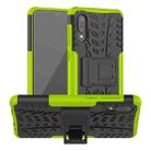 For Samsung Galaxy A02(EU Version) Tire Texture Shockproof TPU+PC Protective Case with Holder(Green) - 1
