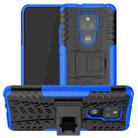 For Motorola Moto G Play (2021) Tire Texture Shockproof TPU+PC Protective Case with Holder(Blue) - 1