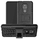 For Motorola Moto G Play (2021) Tire Texture Shockproof TPU+PC Protective Case with Holder(Black) - 1