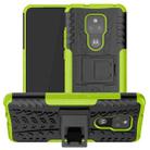 For Motorola Moto G Play (2021) Tire Texture Shockproof TPU+PC Protective Case with Holder(Green) - 1