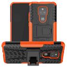 For Motorola Moto G Play (2021) Tire Texture Shockproof TPU+PC Protective Case with Holder(Orange) - 1