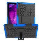 For Lenovo Tab P11 Tire Texture Shockproof TPU+PC Protective Case with Holder(Blue) - 1