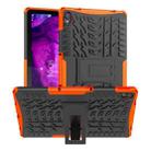 For Lenovo Tab P11 Tire Texture Shockproof TPU+PC Protective Case with Holder(Orange) - 1