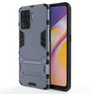 For OPPO A94 Shockproof PC + TPU Protective Case with Hidden Holder(Navy Blue) - 1