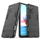 For Xiaomi Redmi Note 10 4G Shockproof PC + TPU Protective Case with Hidden Holder(Black) - 2