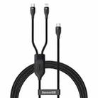 Baseus CA1T2-F01 Flash Series 100W 2 in 1 USB-C / Type-C to USB-C / Type-C + 8 Pin Ports Fast Charging Data Cable, Cable Length: 1.2m(Black) - 1