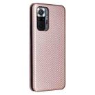For Xiaomi Redmi Note 10 Pro Max Carbon Fiber Texture Horizontal Flip TPU + PC + PU Leather Case with Card Slot(Pink) - 3