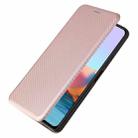 For Xiaomi Redmi Note 10 Pro Max Carbon Fiber Texture Horizontal Flip TPU + PC + PU Leather Case with Card Slot(Pink) - 6