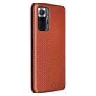For Xiaomi Redmi Note 10 Pro Max Carbon Fiber Texture Horizontal Flip TPU + PC + PU Leather Case with Card Slot(Brown) - 3