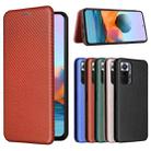For Xiaomi Redmi Note 10 Pro Max Carbon Fiber Texture Horizontal Flip TPU + PC + PU Leather Case with Card Slot(Brown) - 8