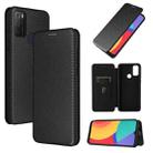 For alcatel 1S (2021) Carbon Fiber Texture Horizontal Flip TPU + PC + PU Leather Case with Card Slot(Black) - 1