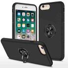 Magnetic Ring Kickstand Shockproof Phone Case For iPhone 6 Plus(Black) - 1