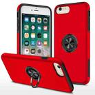 Magnetic Ring Kickstand Shockproof Phone Case For iPhone 6 Plus(Red) - 1