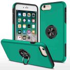 Magnetic Ring Kickstand Shockproof Phone Case For iPhone 6 Plus(Dark Green) - 1