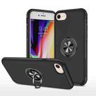 For iPhone SE 2022 / SE 2020 / 8 / 7 Magnetic Ring Kickstand Shockproof Phone Case(Black) - 1