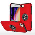 For iPhone SE 2022 / SE 2020 / 8 / 7 Magnetic Ring Kickstand Shockproof Phone Case(Red) - 1