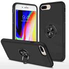 Magnetic Ring Kickstand Shockproof Phone Case For iPhone 8 Plus / 7 Plus(Black) - 1