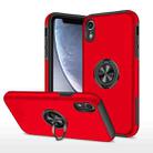 For iPhone XR Magnetic Ring Kickstand Shockproof Phone Case(Red) - 1