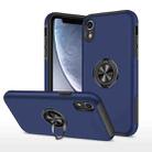 For iPhone XR Magnetic Ring Kickstand Shockproof Phone Case(Blue) - 1