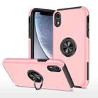 For iPhone XR Magnetic Ring Kickstand Shockproof Phone Case(Rose Gold) - 1
