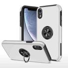 For iPhone XR Magnetic Ring Kickstand Shockproof Phone Case(Silver) - 1