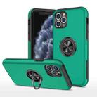 For iPhone 11 Pro Magnetic Ring Kickstand Shockproof Phone Case (Dark Green) - 1