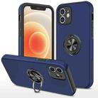 For iPhone 12 Magnetic Ring Kickstand Shockproof Phone Case(Blue) - 1