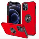 For iPhone 12 Pro Max Magnetic Ring Kickstand Shockproof Phone Case(Red) - 1