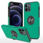 For iPhone 12 Pro Max Magnetic Ring Kickstand Shockproof Phone Case(Dark Green) - 1