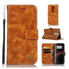 For OnePlus 7 Retro Copper Buckle Crazy Horse Horizontal Flip PU Leather Case with Holder & Card Slots & Wallet & Lanyard(Gold yellow) - 1