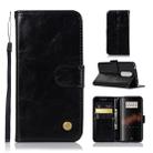 For OnePlus 7 Retro Copper Buckle Crazy Horse Horizontal Flip PU Leather Case with Holder & Card Slots & Wallet & Lanyard(Black) - 1