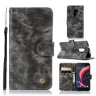 For HTC X10 Retro Copper Buckle Crazy Horse Horizontal Flip PU Leather Case with Holder & Card Slots & Wallet & Lanyard(Gray) - 1