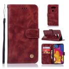 For LG V40 ThinQ Retro Copper Buckle Crazy Horse Horizontal Flip PU Leather Case with Holder & Card Slots & Wallet & Lanyard(Wine red) - 1