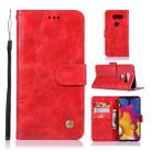 For LG V40 ThinQ Retro Copper Buckle Crazy Horse Horizontal Flip PU Leather Case with Holder & Card Slots & Wallet & Lanyard(Red) - 1