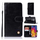 For LG V40 ThinQ Retro Copper Buckle Crazy Horse Horizontal Flip PU Leather Case with Holder & Card Slots & Wallet & Lanyard(Black) - 1