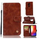 For Motorola Moto G7 Retro Copper Buckle Crazy Horse Horizontal Flip PU Leather Case with Holder & Card Slots & Wallet & Lanyard(Brown) - 1