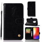 For Motorola Moto G7 Retro Copper Buckle Crazy Horse Horizontal Flip PU Leather Case with Holder & Card Slots & Wallet & Lanyard(Black) - 1