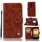 For Motorola Moto E5 Play Go Retro Copper Buckle Crazy Horse Horizontal Flip PU Leather Case with Holder & Card Slots & Wallet & Lanyard(Brown) - 1