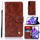 For Huawei Honor 9X / 9X Pro Retro Copper Buckle Crazy Horse Horizontal Flip PU Leather Case with Holder & Card Slots & Wallet & Lanyard(Brown) - 1